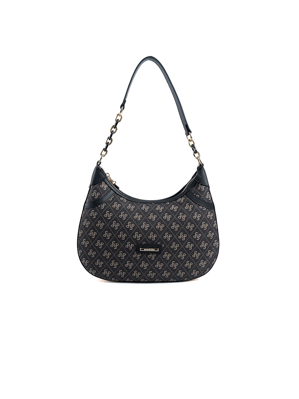 Gri Kadın Omuz Çantası 1255-48135 SILVER POLO BAYAN ÇANTASI M178 FÜME-MAT SİYAH-TEN