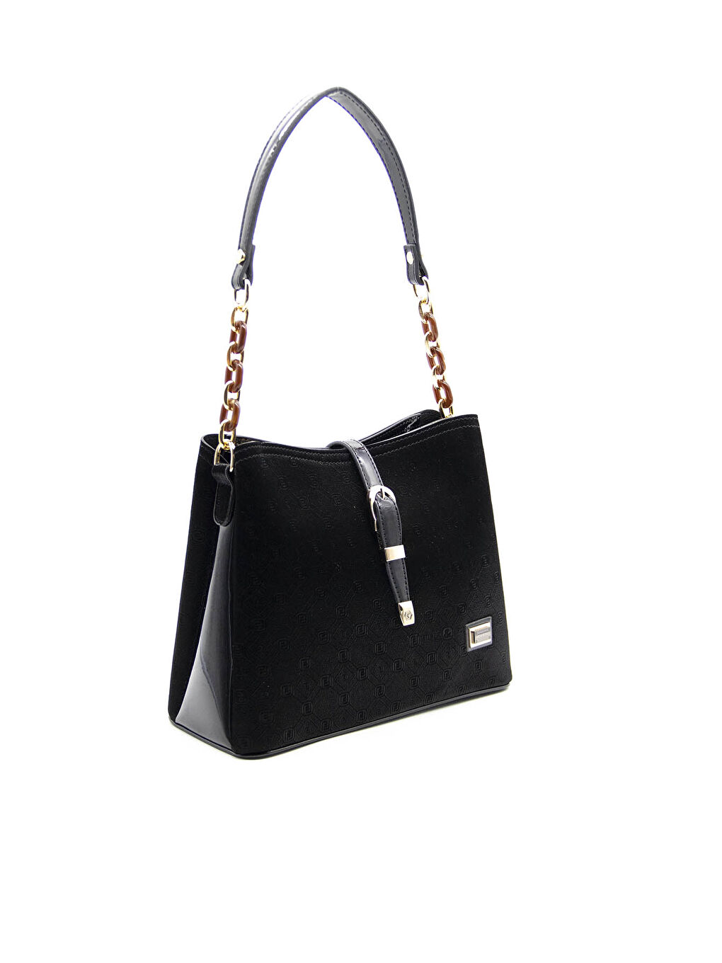 Siyah Kadın Omuz Çantası 974-38491 SILVER POLO BAYAN ÇANTASI M158 SİYAH-RUGAN SİYAH