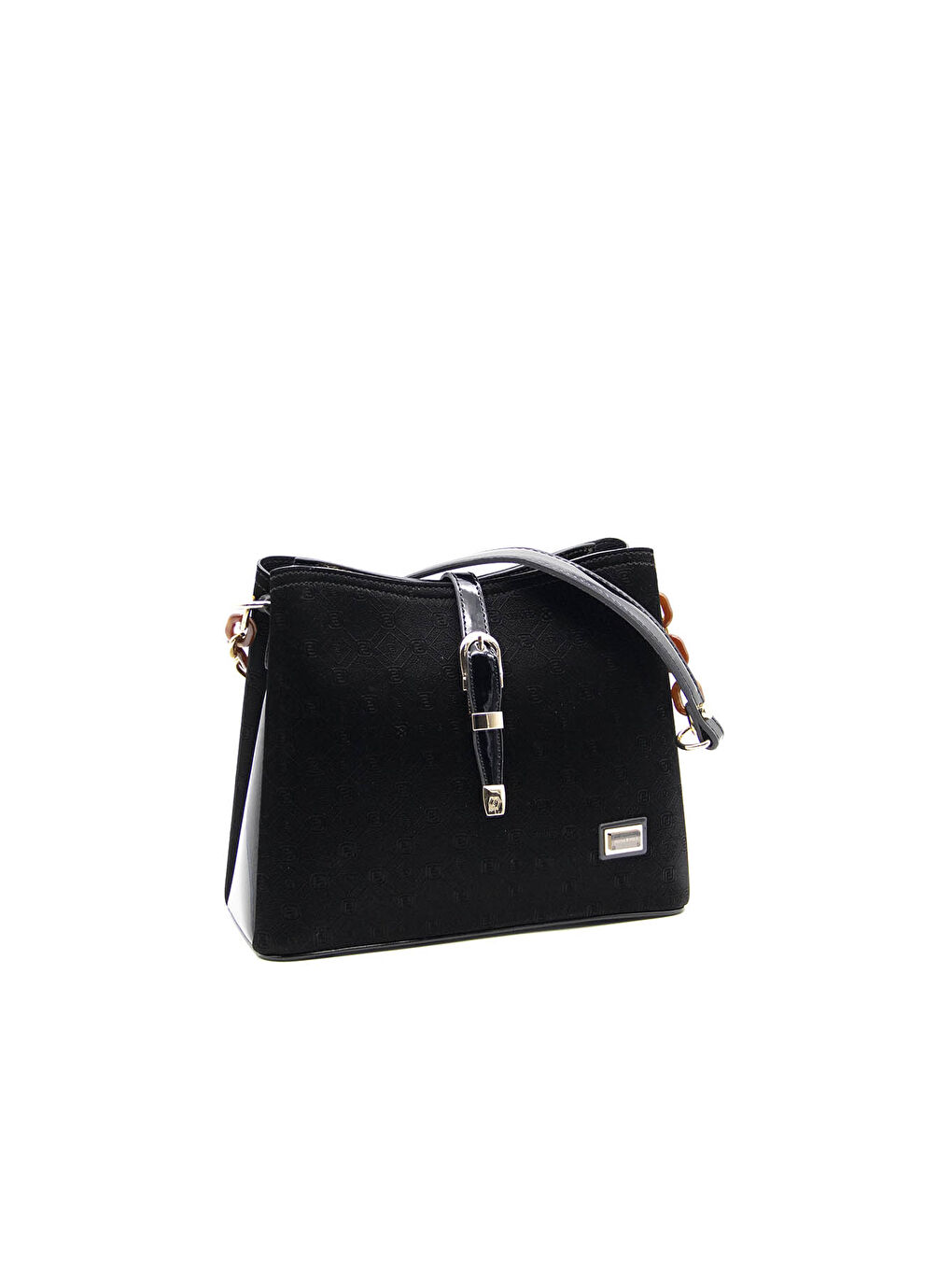 Siyah Kadın Omuz Çantası 974-38491 SILVER POLO BAYAN ÇANTASI M158 SİYAH-RUGAN SİYAH-1