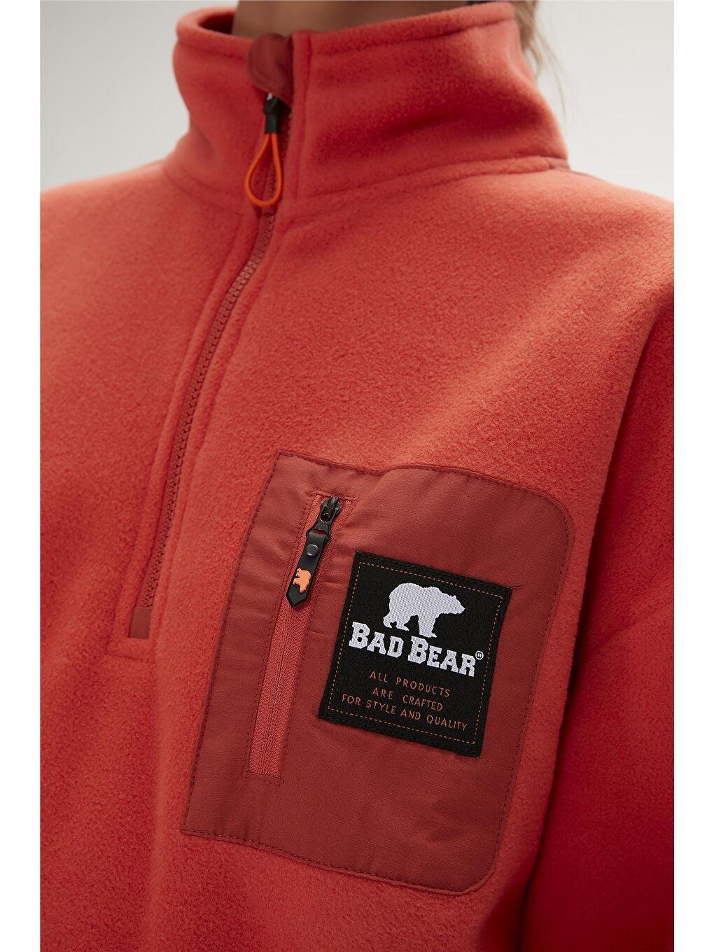 Bad Bear Tarçın Eva Half-Zip Ginger Tarçın  Yarım Fermuarlu Kadın Polar Sweatshirt - 4