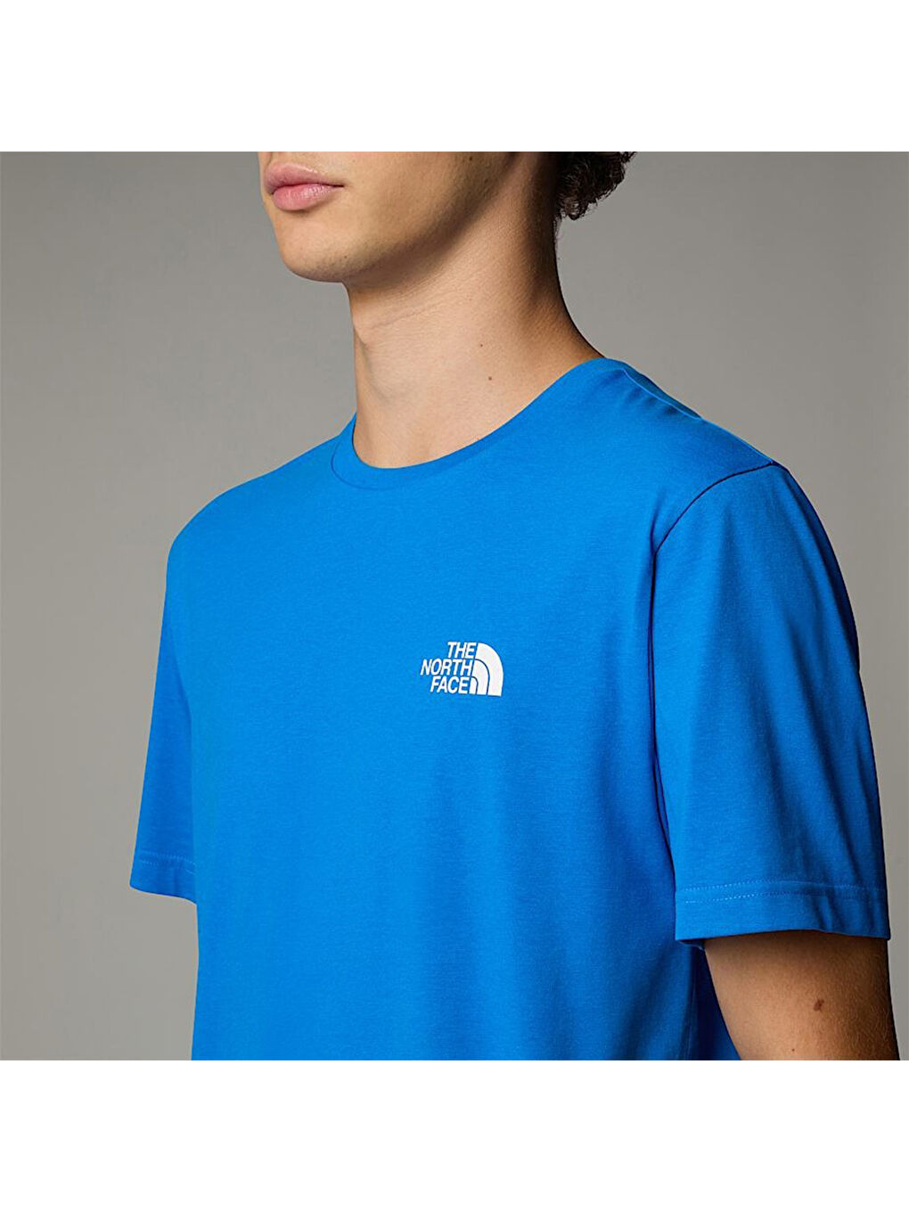 Simple Dome Erkek Mavi Yuvarlak Yaka Tişört-2