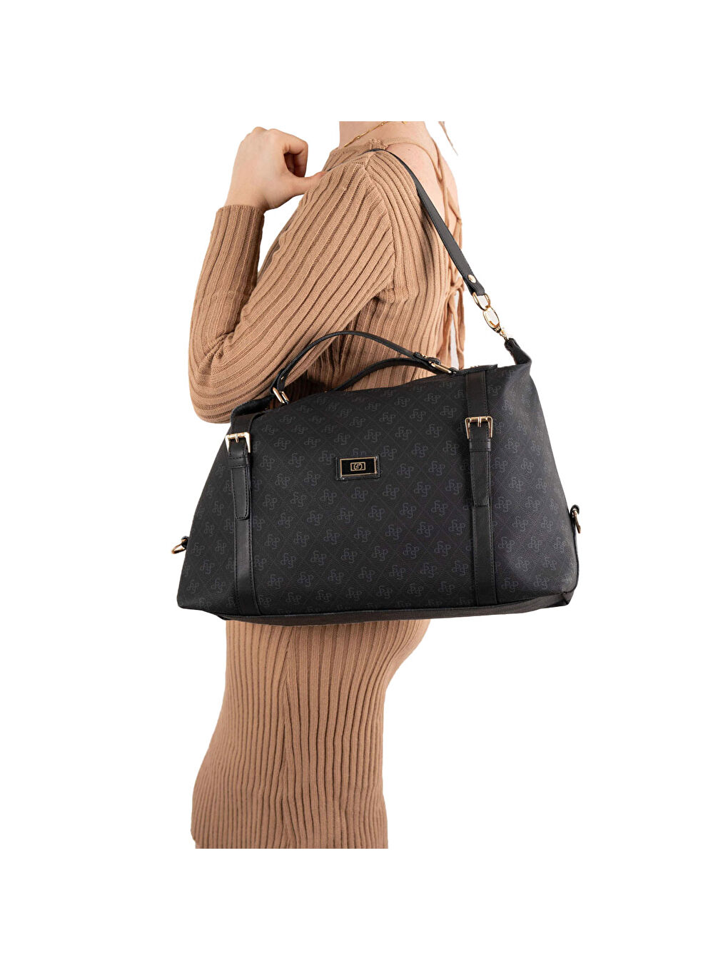 Siyah Kadın Omuz Çantası 1064-45792 SILVER POLO BAYAN ÇANTASI M178 SİYAH-MAT SİYAH