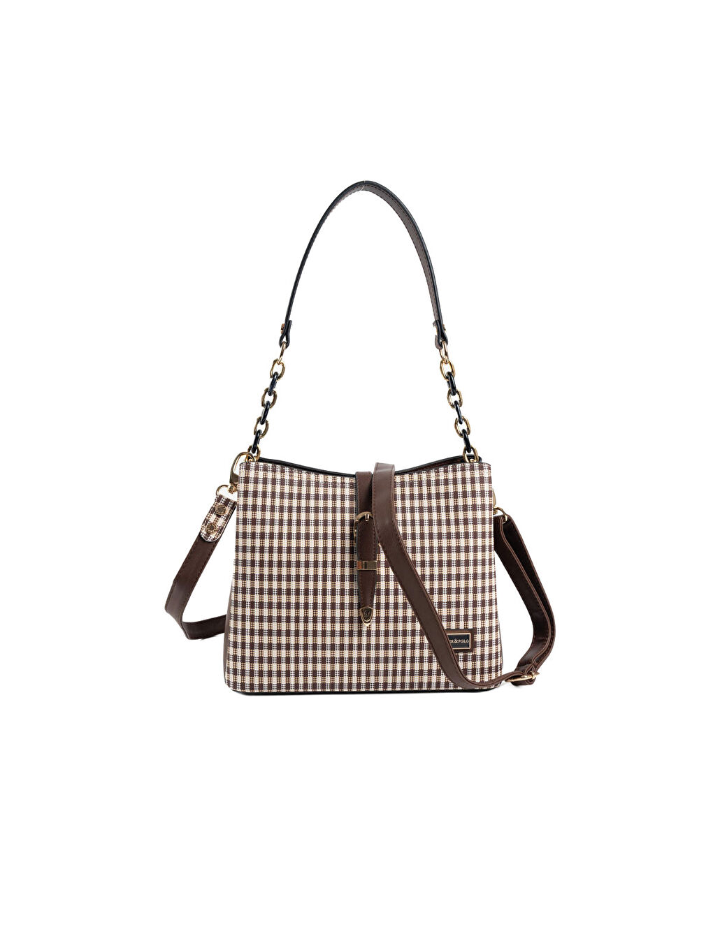 Kahverengi Kadın Omuz Çantası 974-47811 SILVER POLO BAYAN ÇANTASI M191 KAHVE SARI-MAT KAHVE-5