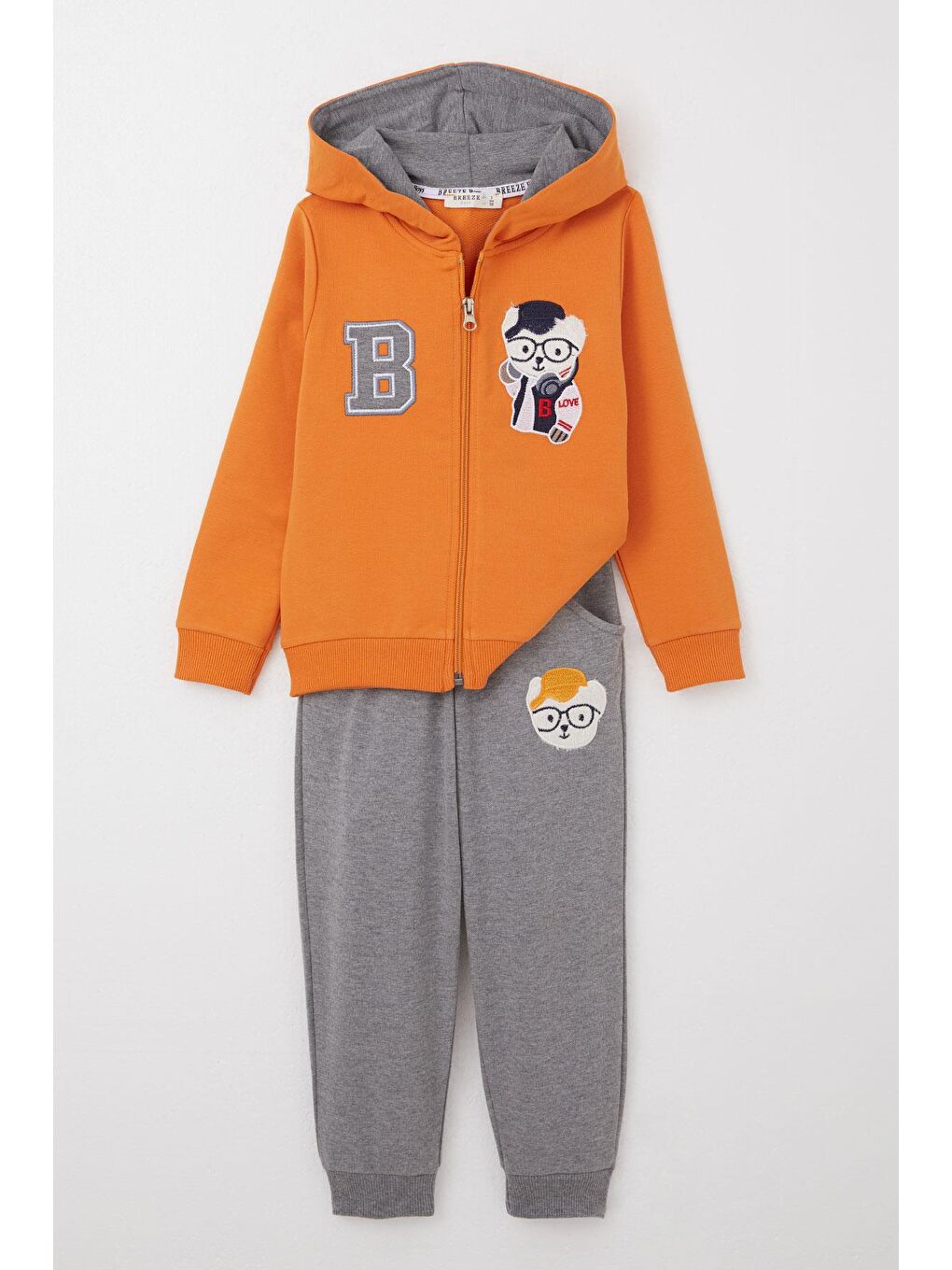 Erkek Bebek Eşofman Takım Havalı Ayıcık Nakışlı Hardal Sarı (1.5-2 Yaş)