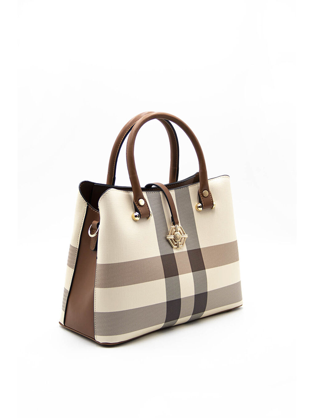 Kahverengi Kadın Omuz Çantası 1089-42242 BAYAN ÇANTASI M48 KREM-MAT TABA-1