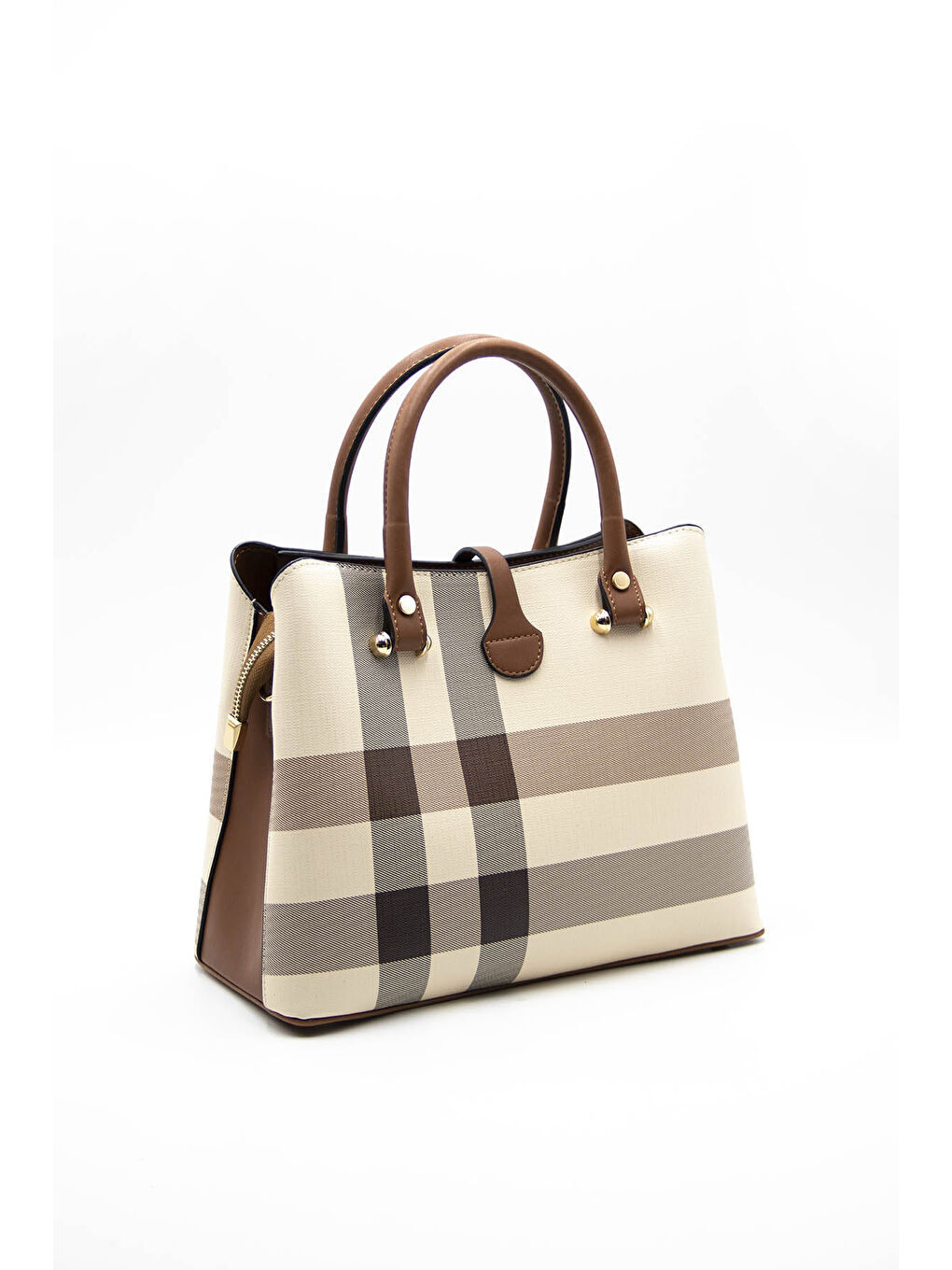 Kahverengi Kadın Omuz Çantası 1089-42242 BAYAN ÇANTASI M48 KREM-MAT TABA-3