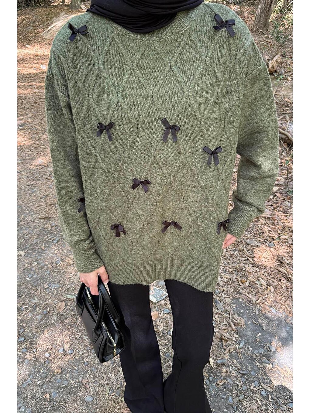 Kurdeleli Triko Kazak Haki-2