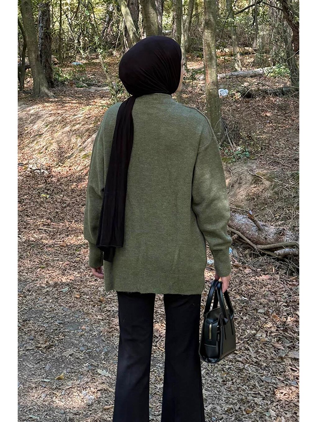 Kurdeleli Triko Kazak Haki-3