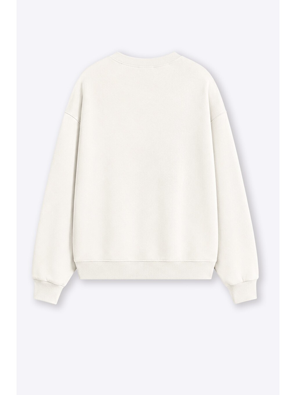 Ekru Kadın Premium Kumaş 3 İplik Şardonlu Kedi Baskılı Sweatshirt-2
