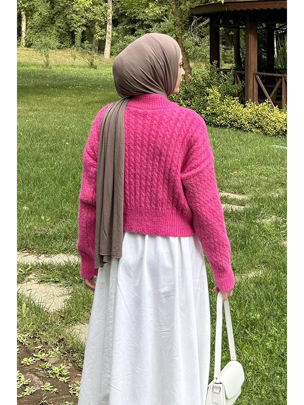 Crop Triko Kazak Fuşya-3