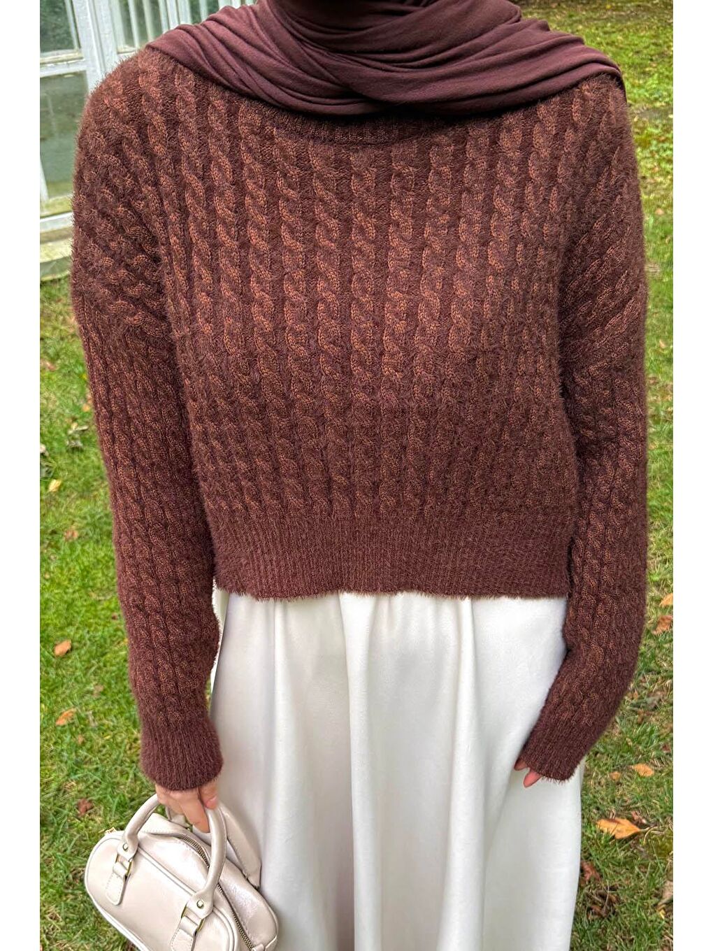 Crop Triko Kazak Acı Kahverengi-2