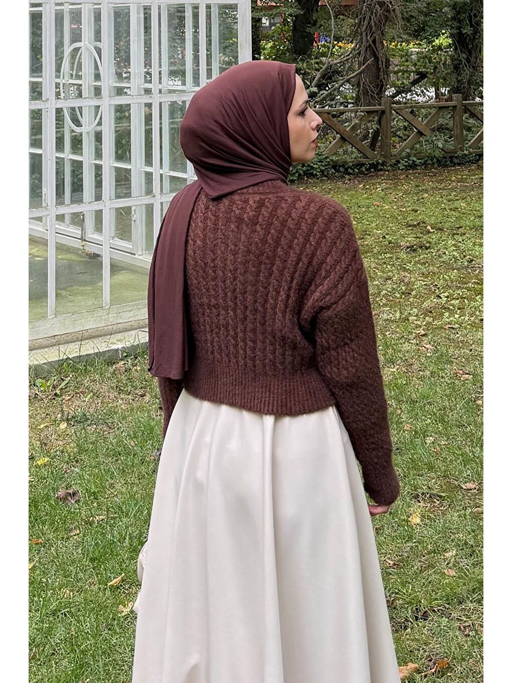 Crop Triko Kazak Acı Kahverengi-3