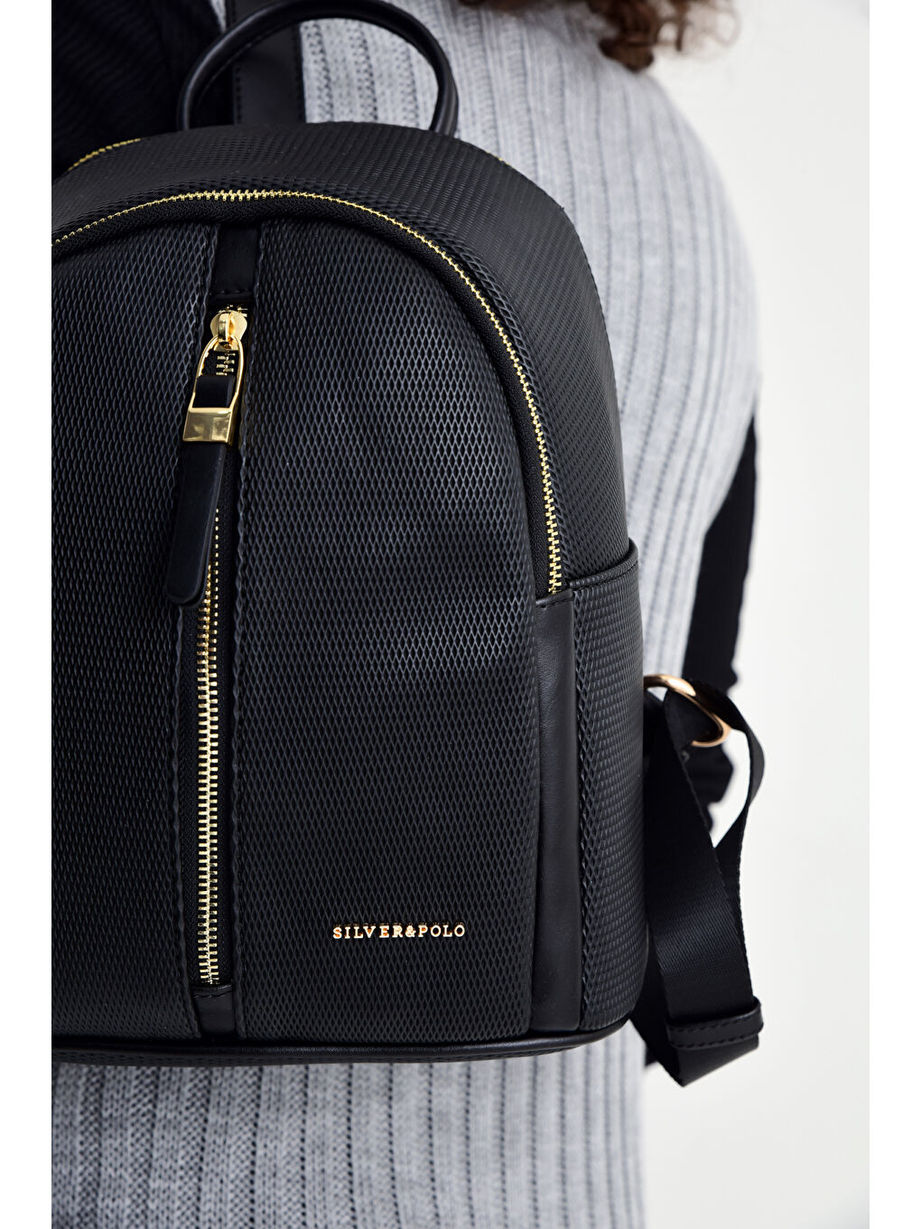 Siyah Kadın Sırt Çantası 901-29640 SILVER POLO M86 SİYAH MAT SİYAH-1