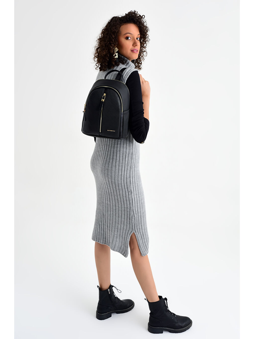 Siyah Kadın Sırt Çantası 901-29640 SILVER POLO M86 SİYAH MAT SİYAH-4