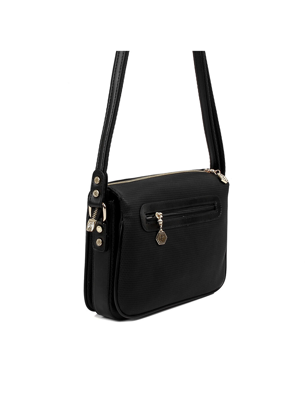 Siyah Kadın Omuz Çantası 784-12514 SILVER POLO ÇAPRAZ BAYAN ÇANTASI M86 SİYAH-MAT SİYAH-2