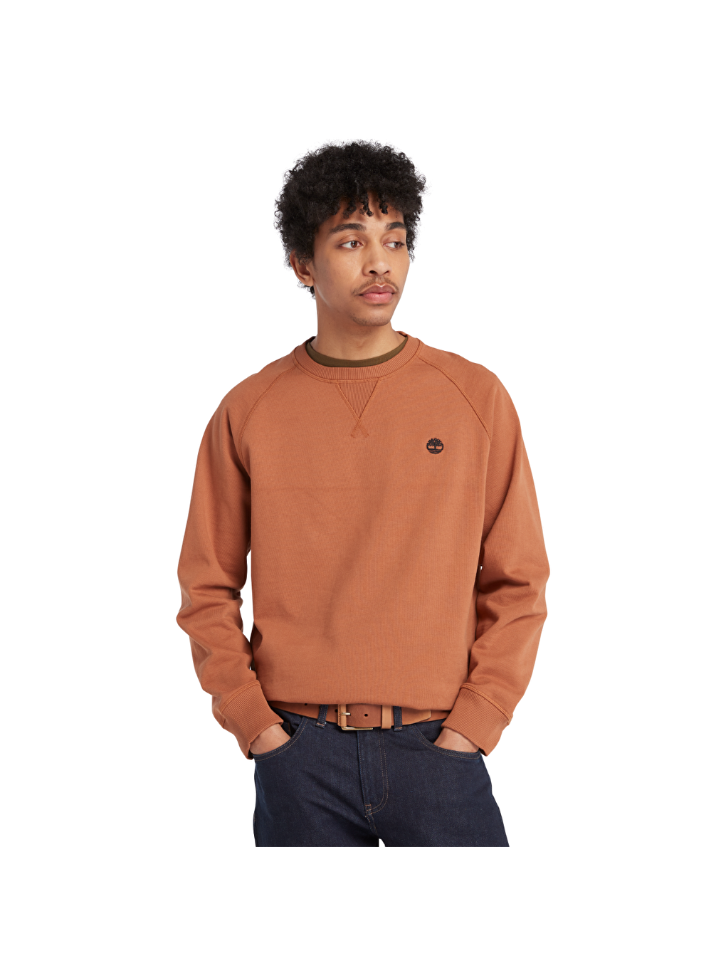 Timberland Kahverengi Brushed Back Erkek Kahverengi Yuvarlak Yaka Sweatshirt - 2