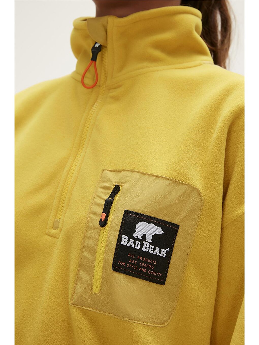 Bad Bear Sarı Eva Half-Zip Cider Sarı Yarım Fermuarlu Kadın Polar Sweatshirt - 4