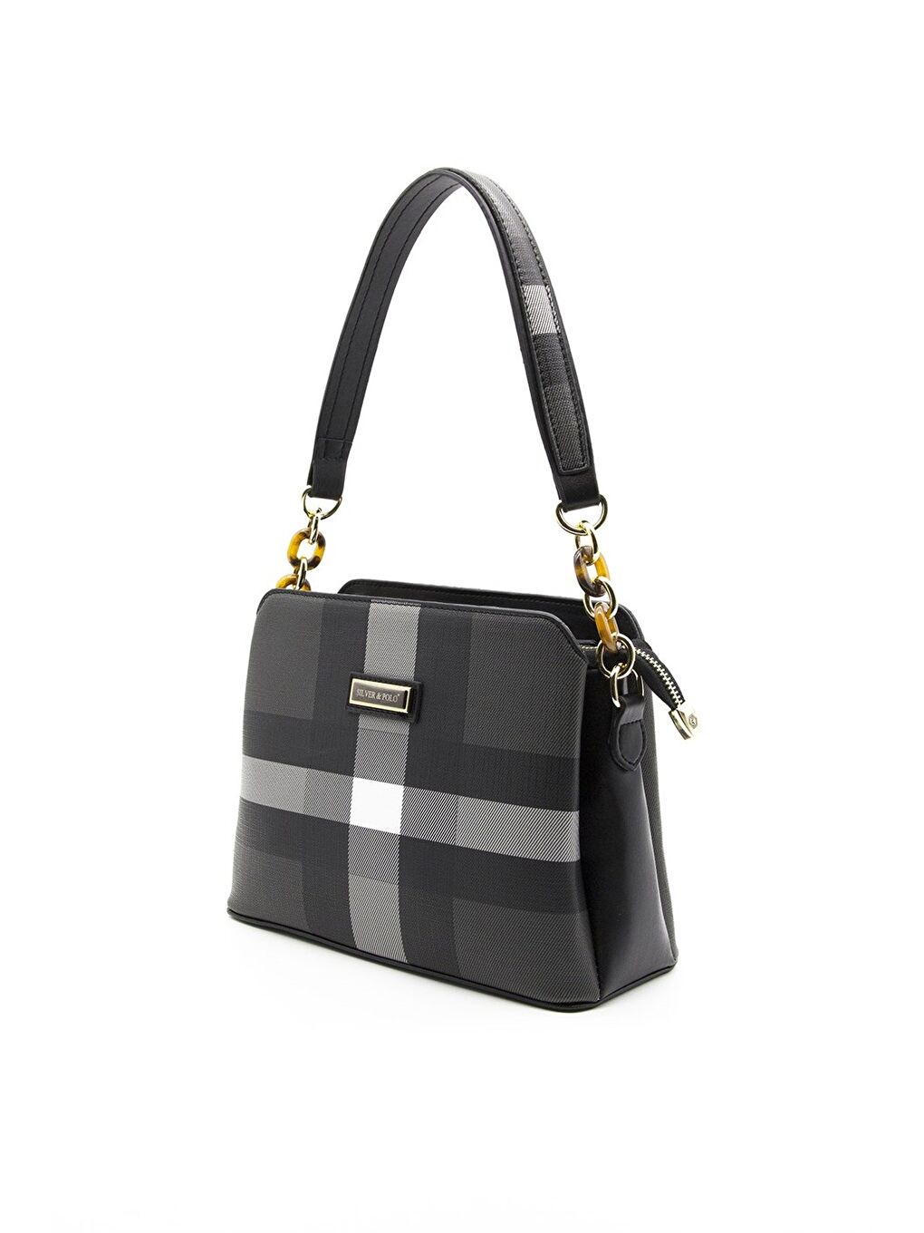 Siyah Kadın 937-35936 SILVER POLO OMUZ ÇANTASI MK129 SİYAH-MAT SİYAH-1