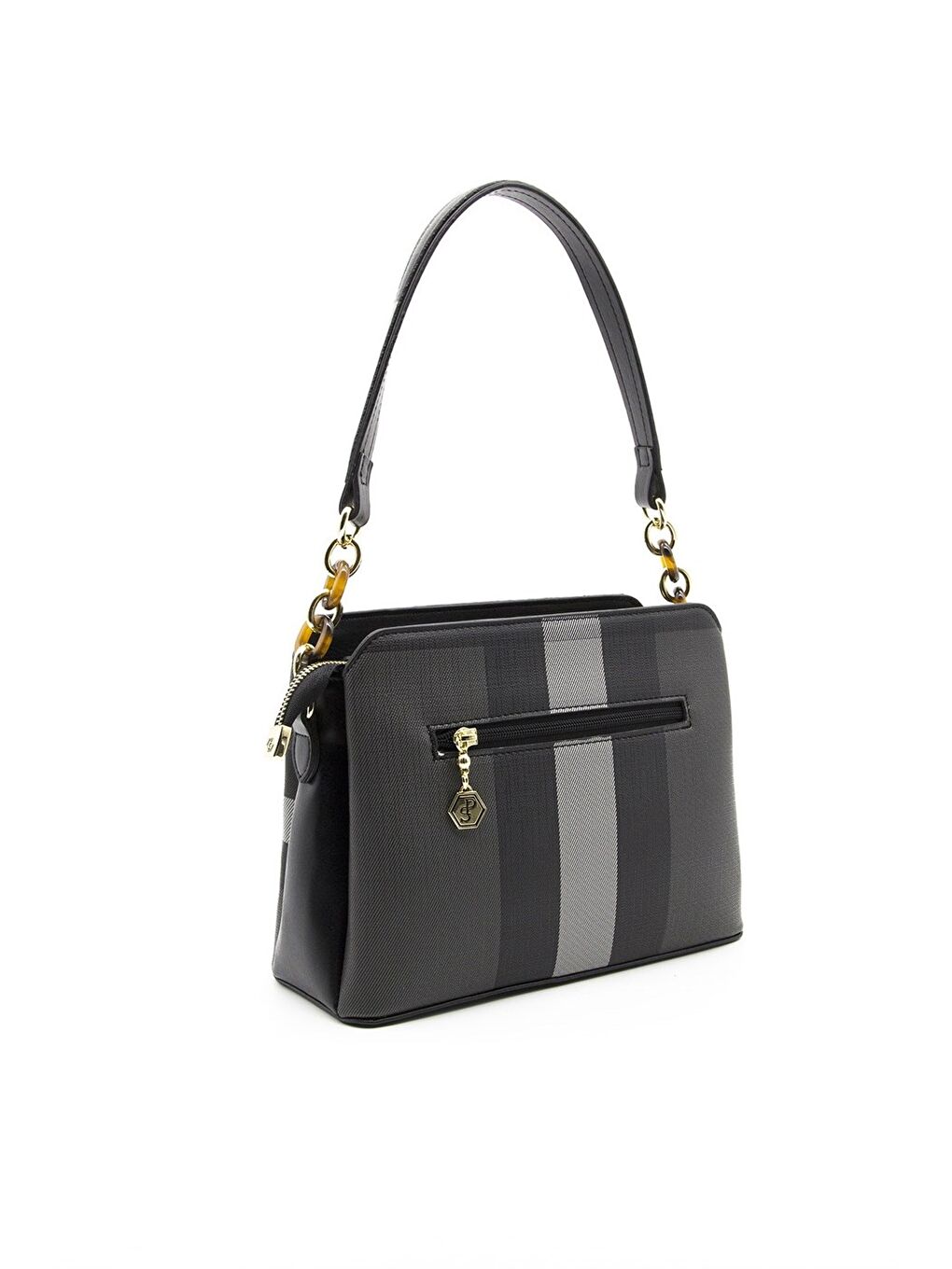 Siyah Kadın 937-35936 SILVER POLO OMUZ ÇANTASI MK129 SİYAH-MAT SİYAH-2