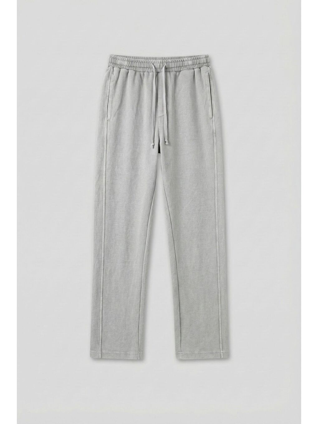 Erkek Yıkamalı Beli Lastikli Regular Fit Eşofman Açık Gri