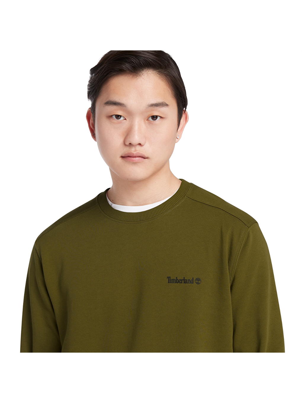 Timberland Haki Small Logo Print Erkek Haki Yuvarlak Yaka Sweatshirt - 1