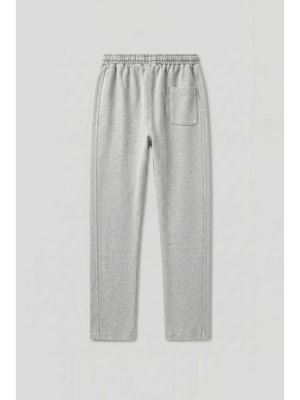 Erkek Yıkamalı Beli Lastikli Regular Fit Eşofman Açık Gri-2