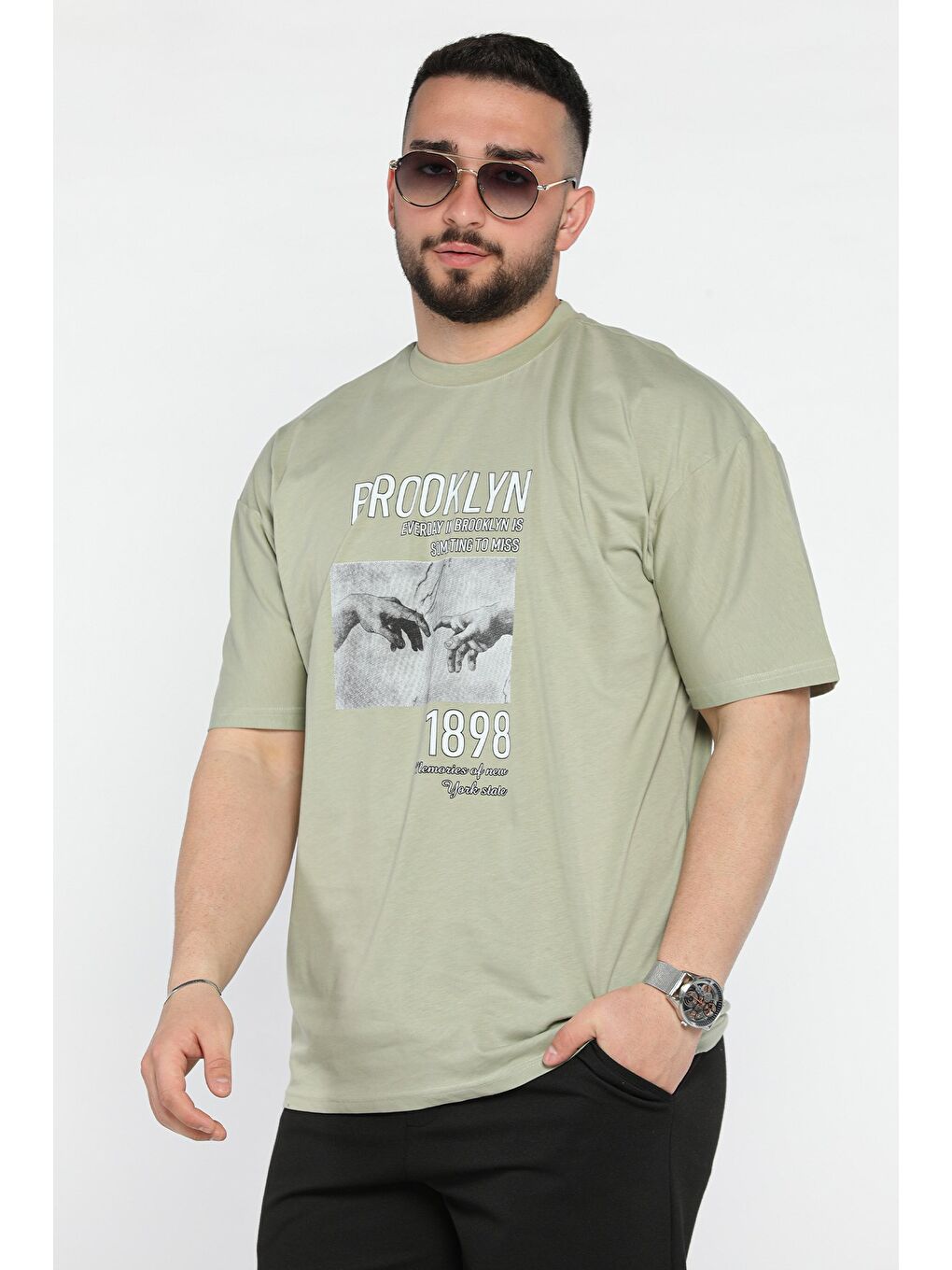 Haki Baskılı  Erkek Tişört