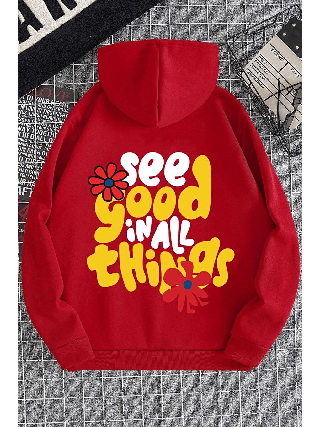 uyguntarz Kırmızı Unisex Good things Sweatshirt - 1