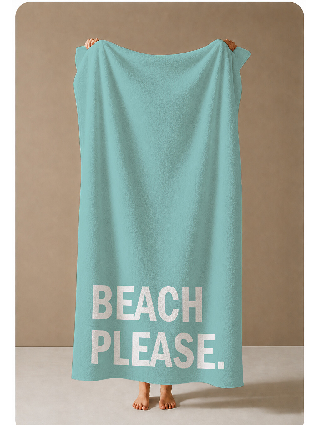 Turkuaz Beach Please Sloganlı 70x150 Cm Dijital Baskılı Plaj Ve Banyo Havlusu-3