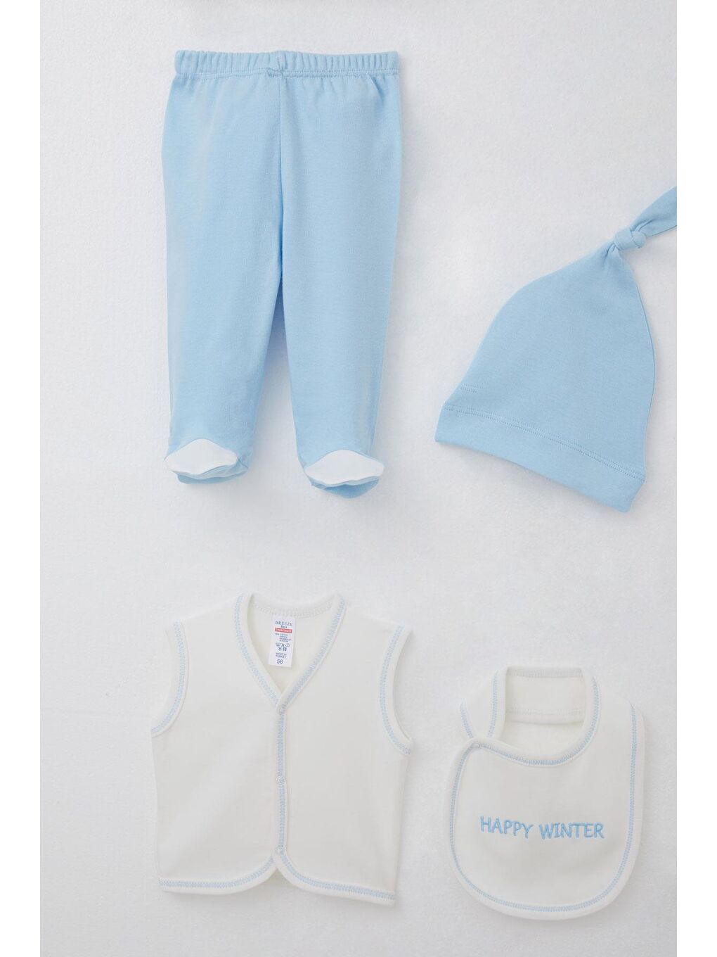 Erkek Bebek Hastane Çıkışı 8 Li Kış Temalı Kardan Adam Ailesi Beyaz (0-3 Ay)-4