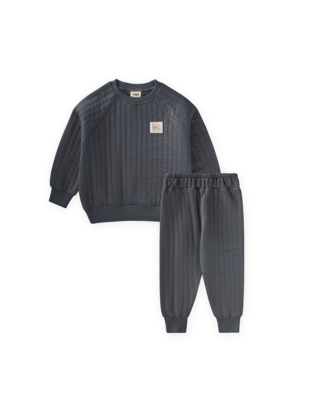 Kapitone Sweatshirt Takım 1-7 Yaş Antrasit