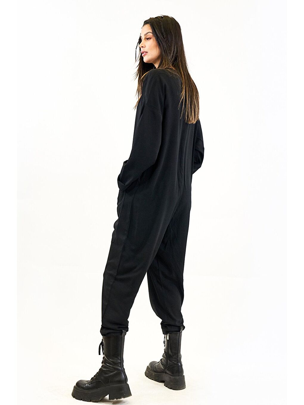 Siyah Boho Belmando Kadın Tulum-2