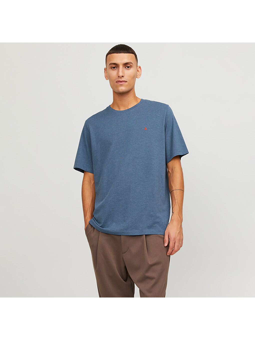 Paulos Crew Neck Erkek Mavi Yuvarlak Yaka Spor Tişört
