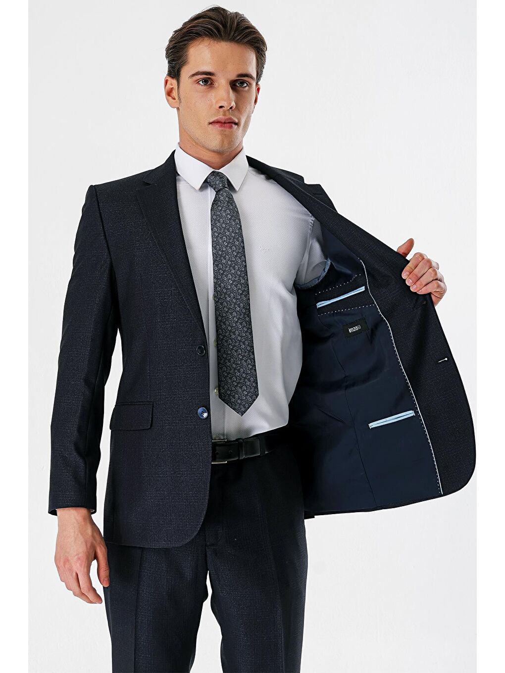 Koyu Lacivert Mono Yaka 6 Drop Comfort Klasik Takım Elbise 1001240160-4