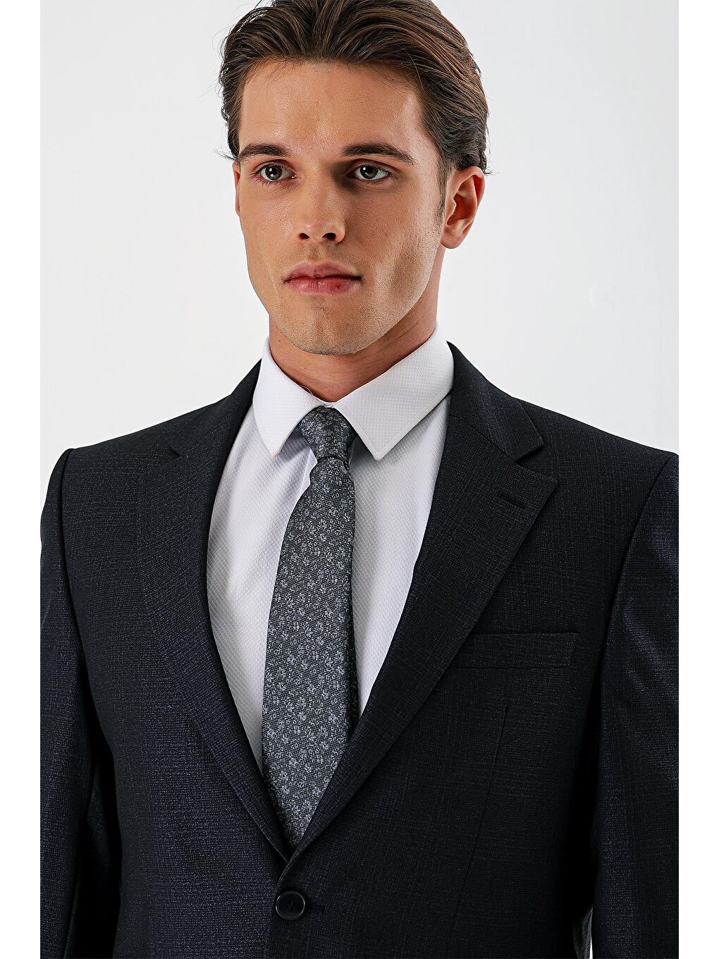 Koyu Lacivert Mono Yaka 6 Drop Comfort Klasik Takım Elbise 1001240160-5