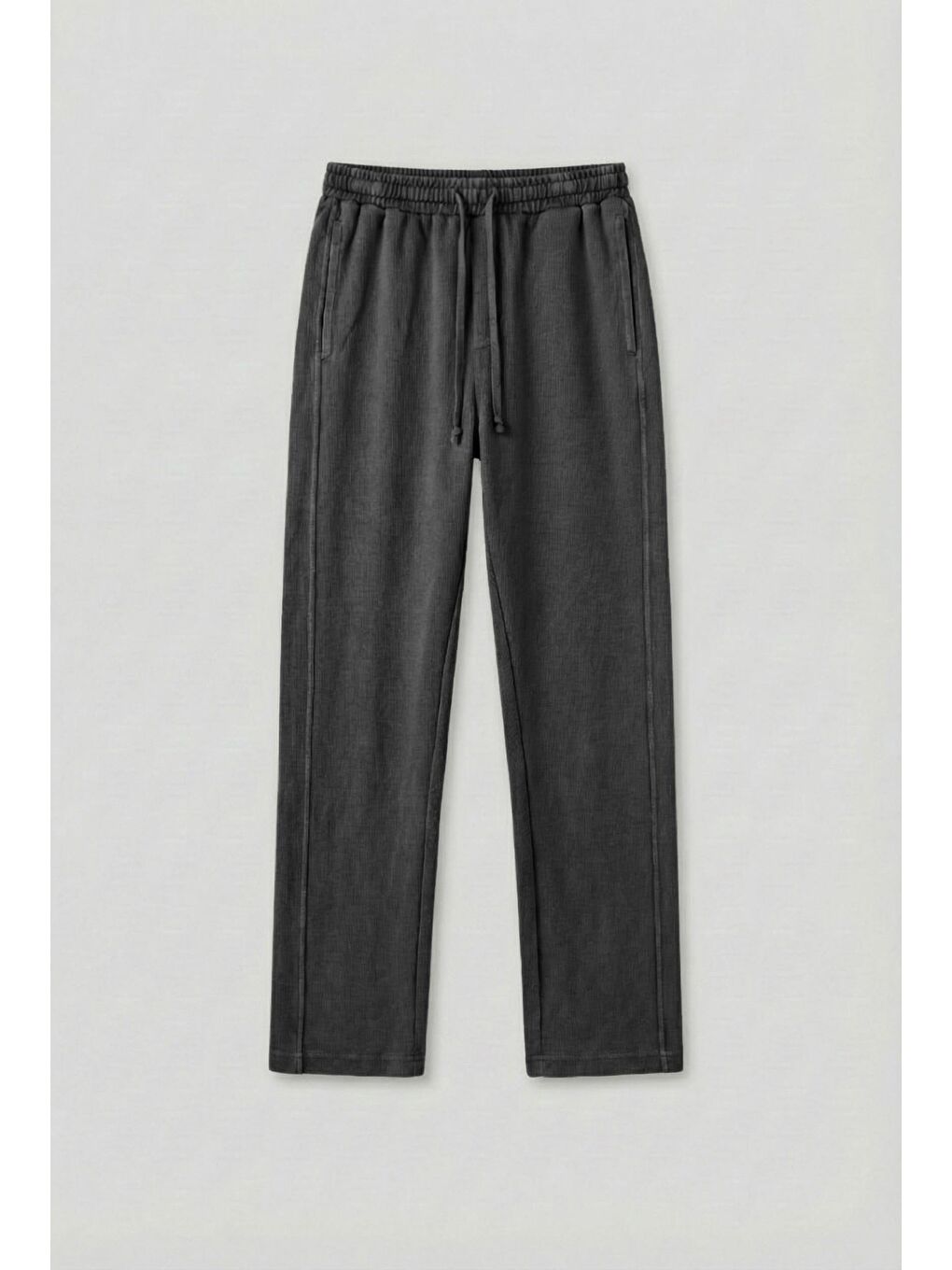 Erkek Yıkamalı Beli Lastikli Regular Fit Eşofman Koyu Gri