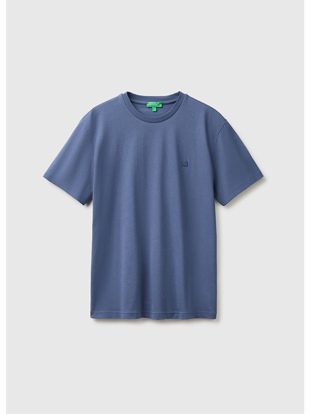 Turkuaz Erkek Havacı Mavi %100 Pamuk Logolu Bisiklet Yaka T-shirt