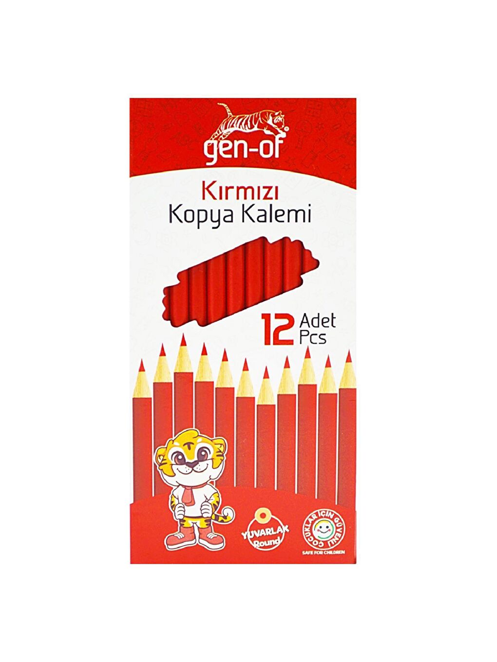 Gen-Of Kırmızı Yuvarlak Kırmızı Kopya Kalemi 1 Adet - 1