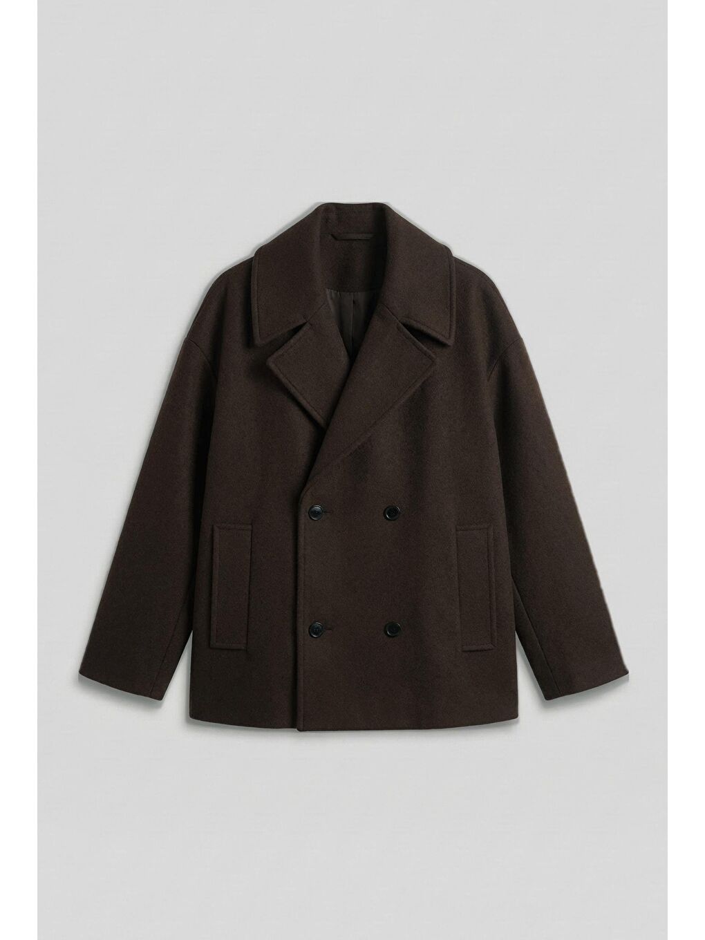 Kahverengi Erkek Oversize Kruvaze Kaban Koyu Kahve