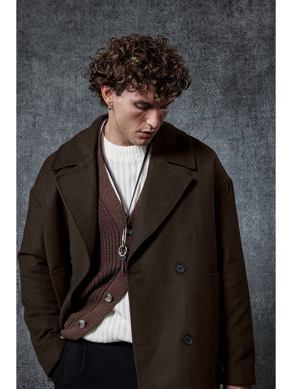 Kahverengi Erkek Oversize Kruvaze Kaban Koyu Kahve-6