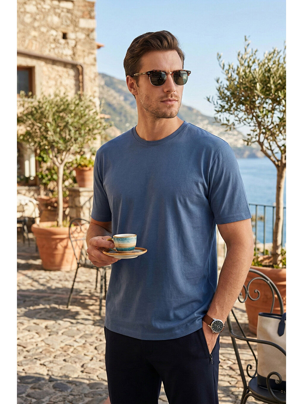 İndigo Regular Fit Bisiklet Yaka T Shirt 5902985