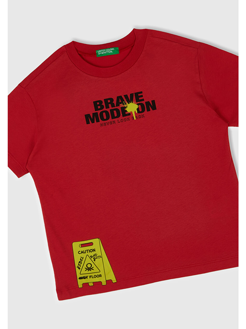 Erkek Çocuk Kırmızı Grafik Baskılı Kısa Kollu T-Shirt-1