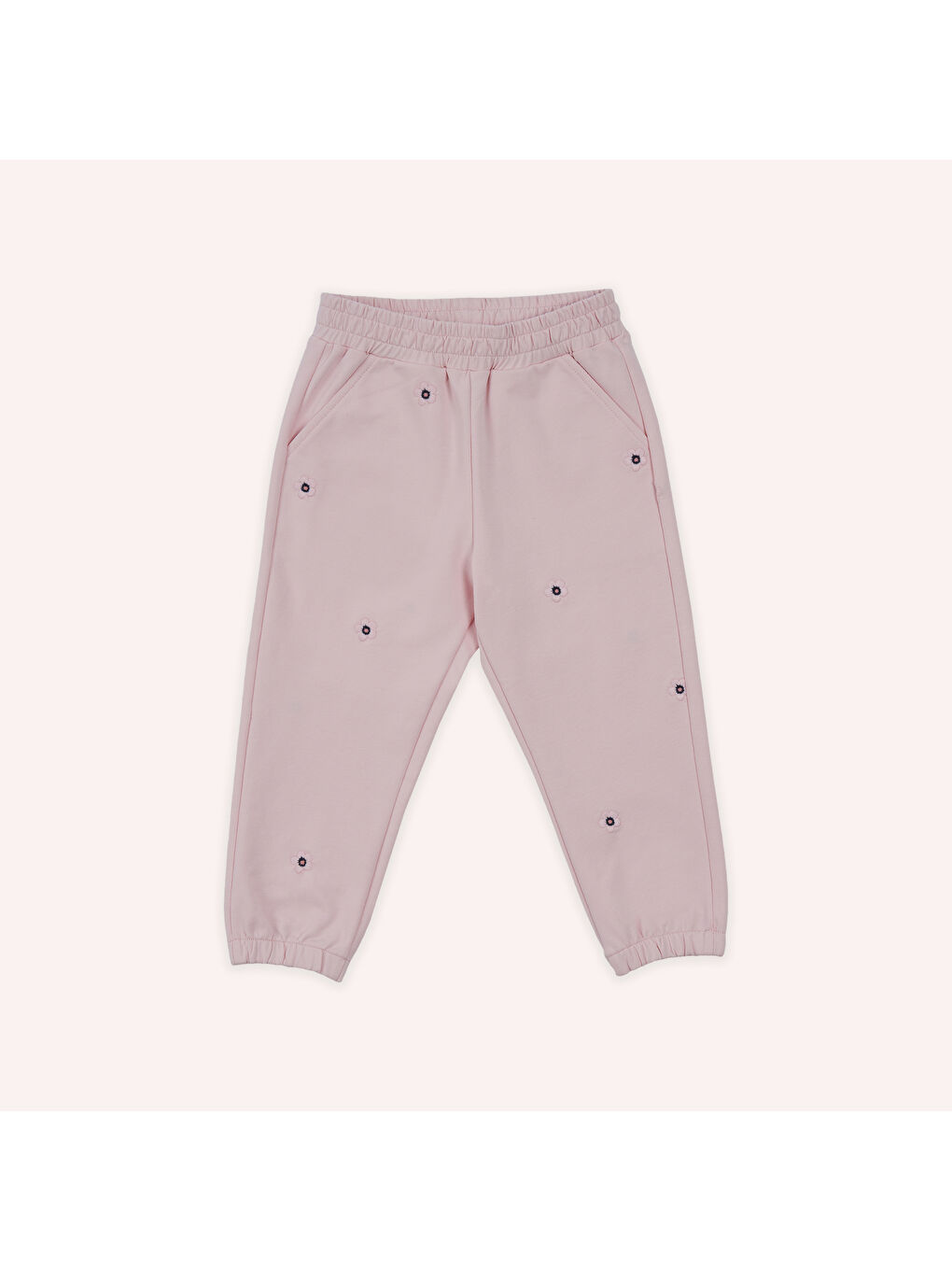 Kız Çocuk Nakışlı Eşofman Alt Pembe