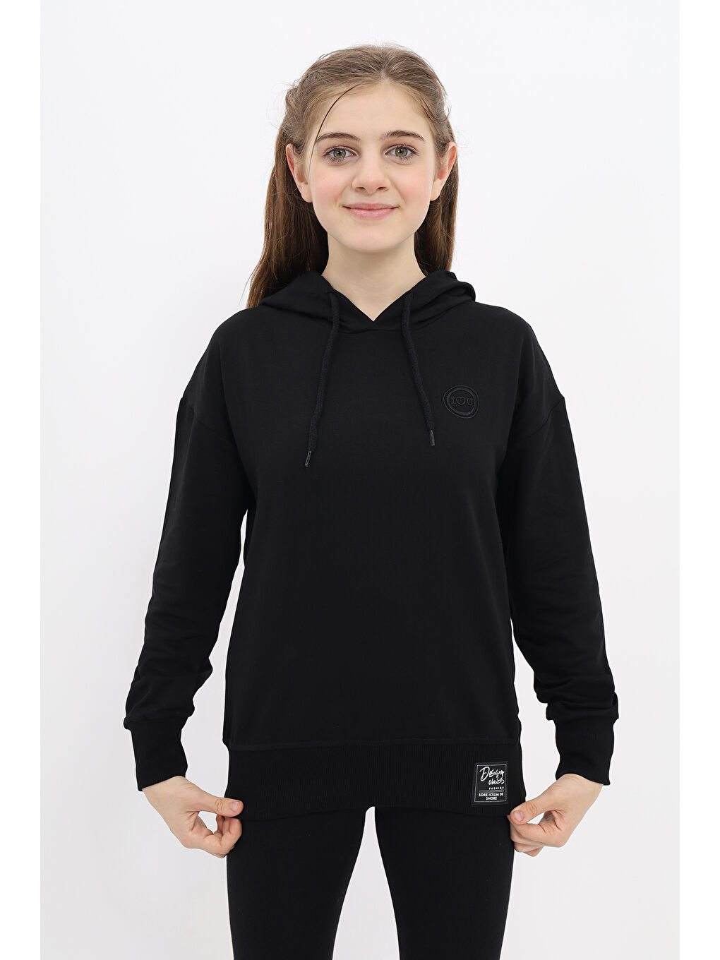 Toontoykids Siyah Kız Çocuk Nakışlı Sweatshirt - 1