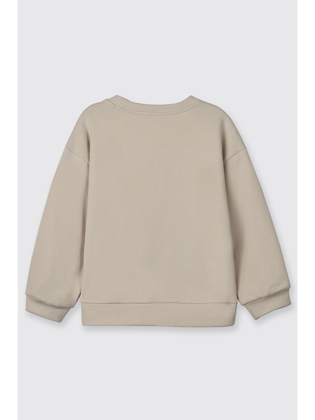 Kız Çocuk Çiçek Motifli Sweatshirt Bej-2