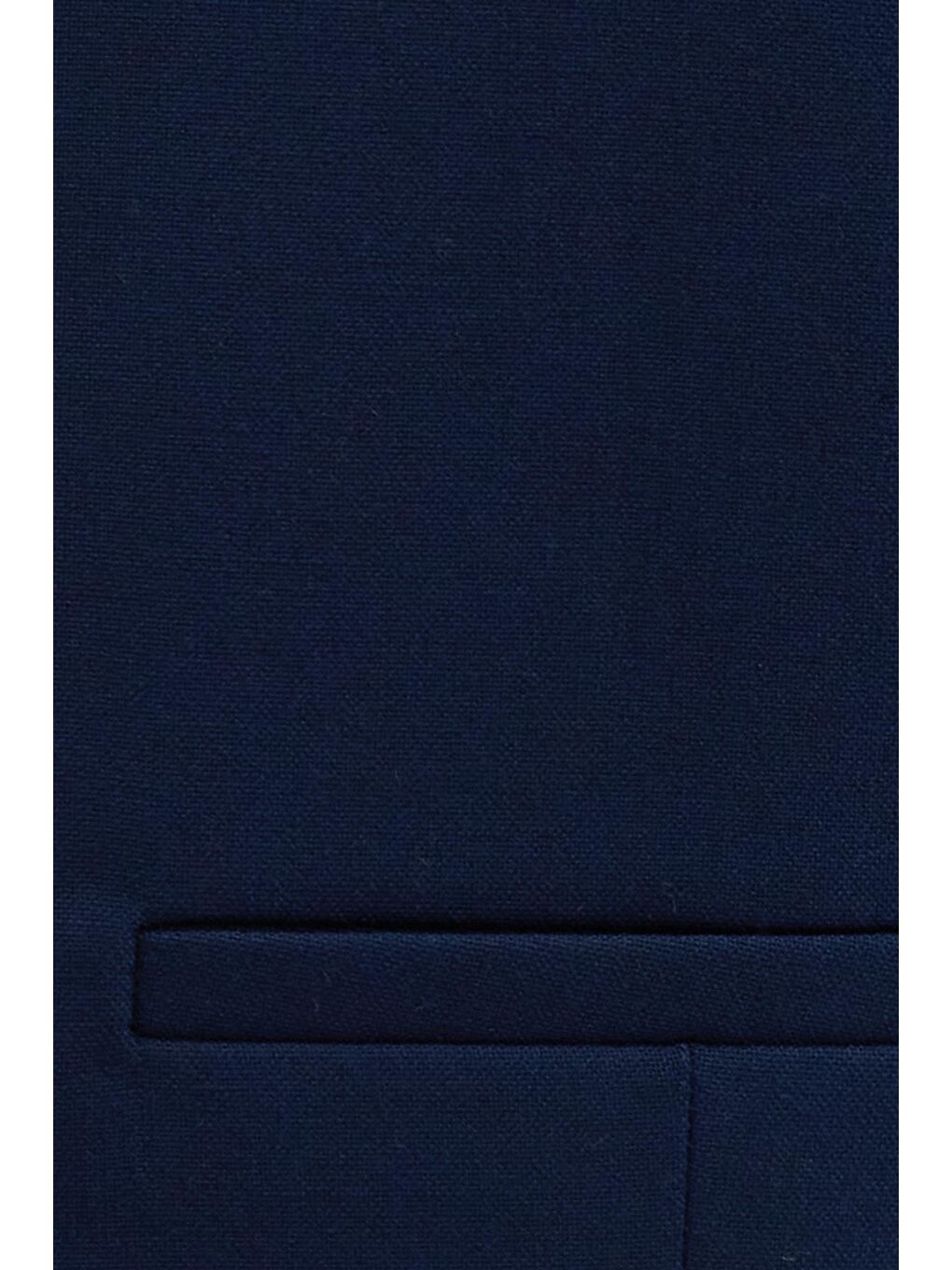 Erkek Standart Fit Normal Kesim Düz Fleto Cepli Lacivert Yelek-5