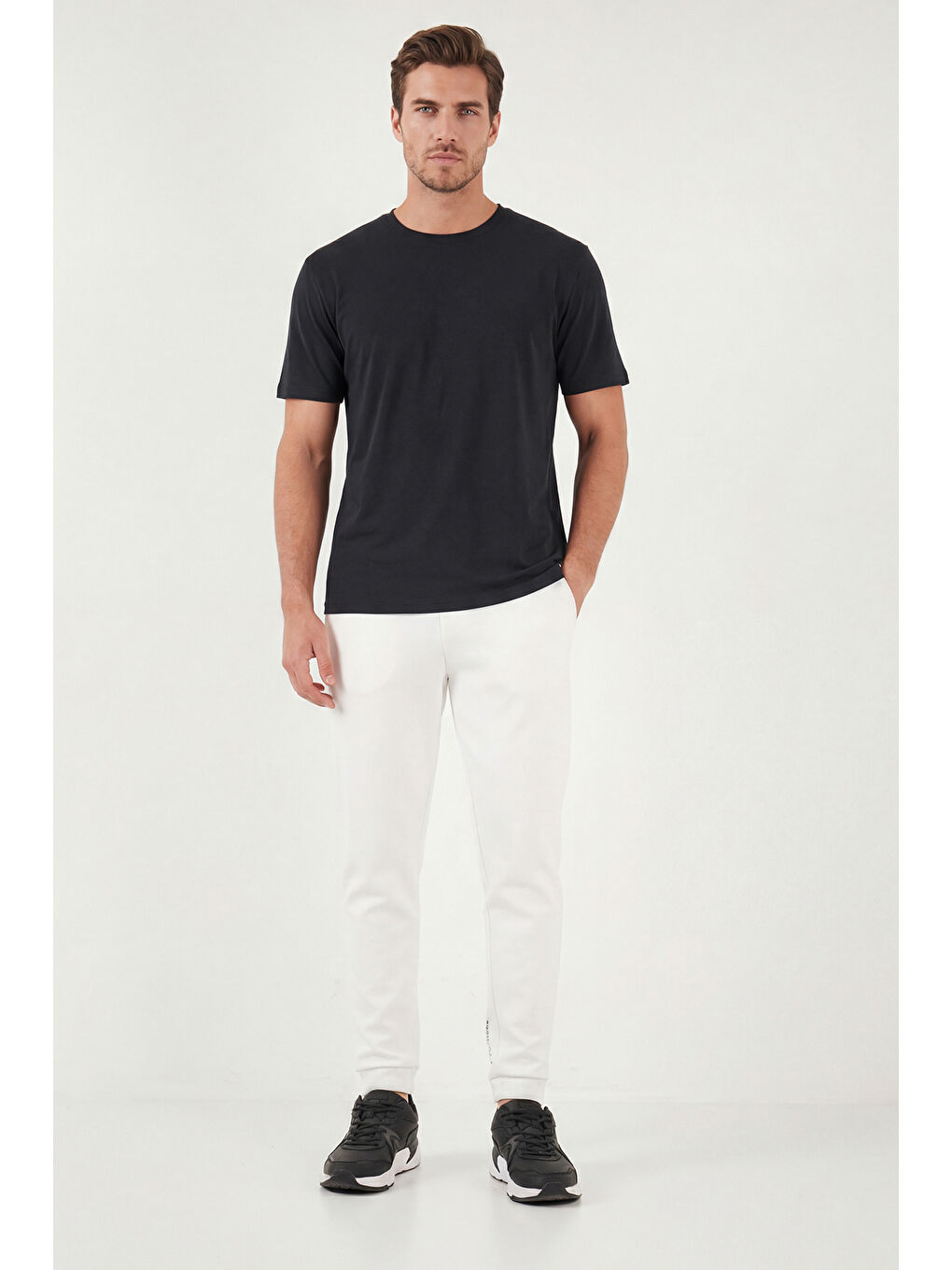 Antrasit Regular Fit Bisiklet Yaka T Shirt 5902985-1