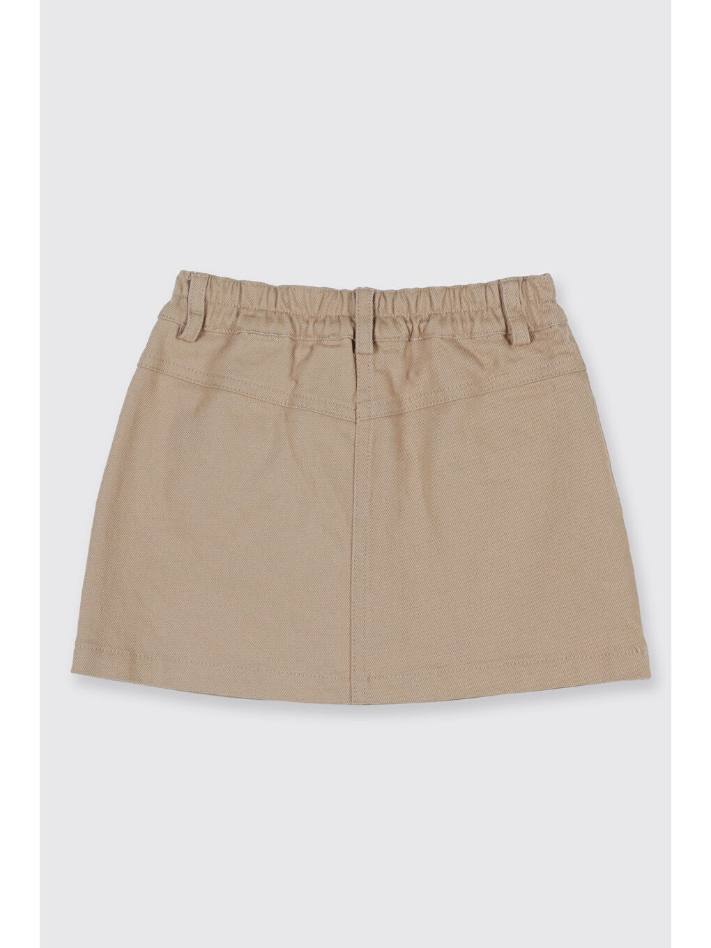 Kız Çocuk Düğmeli Etek Bej-1