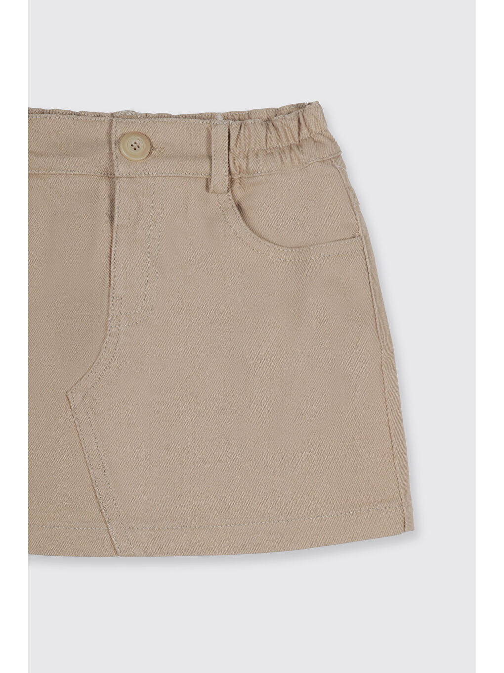 Kız Çocuk Düğmeli Etek Bej-2