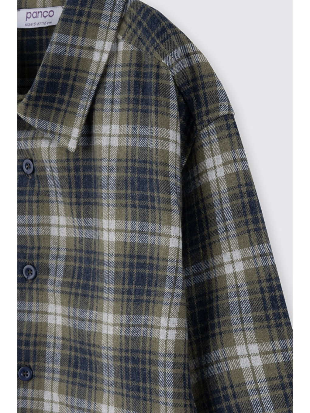 Erkek Çocuk Ekose Gömlek Haki-3